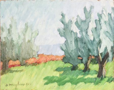 DINO MIGLIORINI (1907-2005) Paesaggio di campagna - Country Landscape olio su...