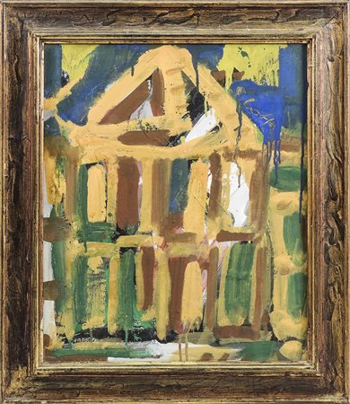 SILVIO LOFFREDO (1920-2013) Battistero - Baptistry olio su faesite - oil on...