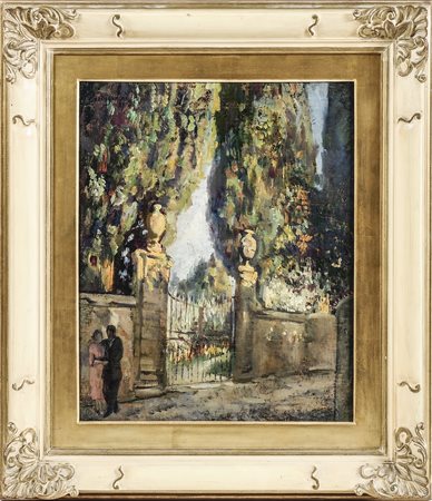 EDOARDO GORDIGIANI (1866-1961) Innamorati - Lovers olio su tela - oil on...