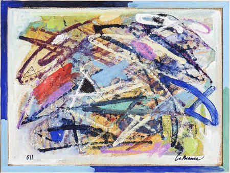 DINO LA BIANCA Senza titolo - Untitled olio su pannello di sughero - oil on...