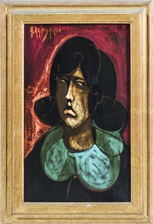ALFIO RAPISARDI Ritratto femminile - Female portrait olio su tavoletta - oil...