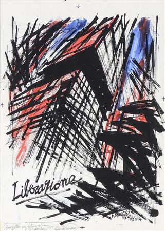 VINICIO BERTI (1921-1991) Liberazione 1989 - Liberation Day 1989 acrilico su...