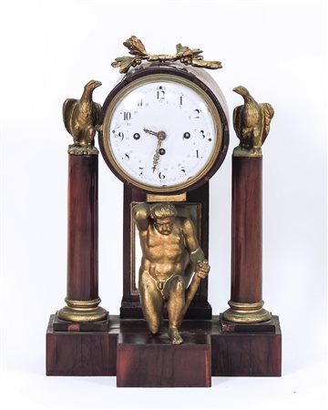 OROLOGIO DA TAVOLO IN MOGANO - MAHOGANY MANTEL CLOCK XIX secolo - 19th...