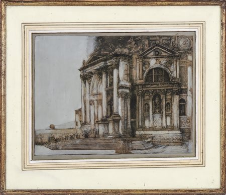 LA CHIESA DELLA SALUTE A VENEZIA - SAINT MARY OF HEALTH IN VENICE incisione...