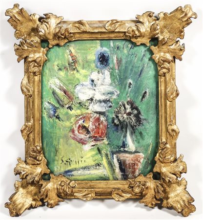 CORNICE IN LEGNO DORATO - GILTWOOD FRAME intagliata con motivo di grandi...