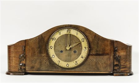 Orologio da mensola in rovere e radica di noce - Oak and Burr Walnut Mantel...
