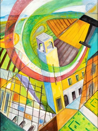 PIERLUIGI BOSSI SIBÒ (Milano 1907-2000) <br>Spirale tricolore su Littoria