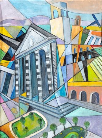 PIERLUIGI BOSSI SIBÒ (Milano 1907-2000) <br>Acrobazie sulla cattedrale