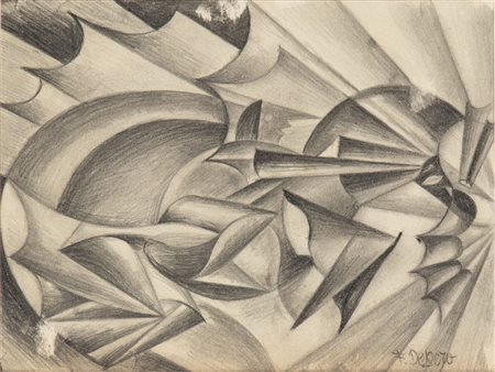 FORTUNATO DEPERO (Fondo 1892-Rovereto 1960) <br>Nitrito in velocità