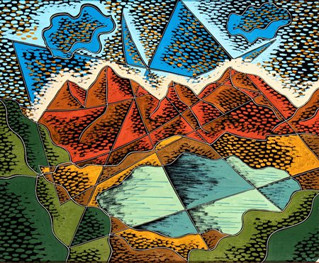 PIPPO ORIANI (Torino 1909-Roma 1972) <br>Dinamica di paesaggio 