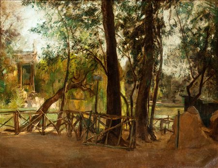 ANTONIO BARRERA (Roma 1889-Forlì 1970) <br>Laghetto di Villa Borghese