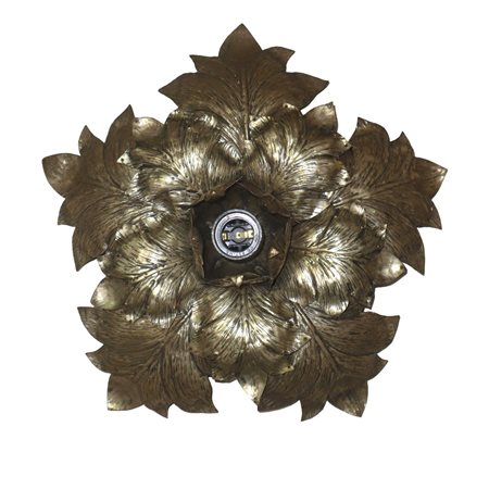 Plafone in metallo argentato a foglie sovrapposte Mid-secolo Modern