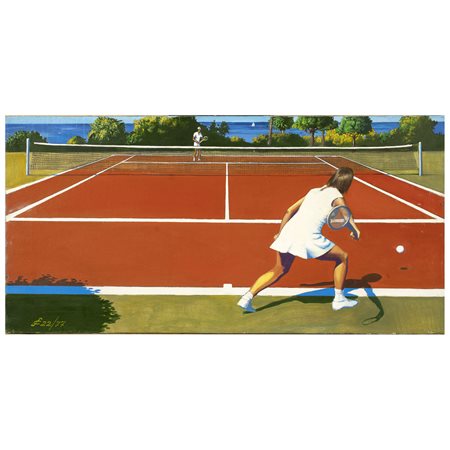 Sergio Ceccotti Roma 1935 35x70 cm.