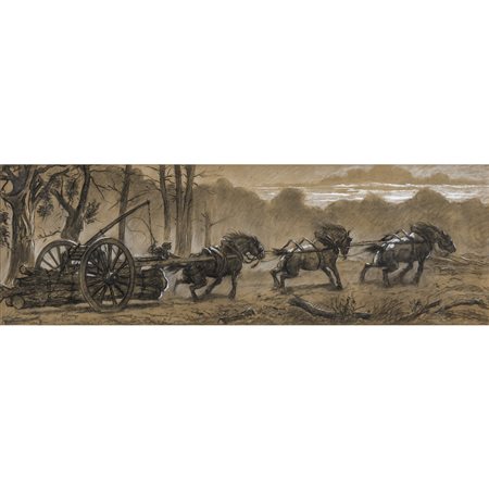 Giulio Aristide Sartorio Roma 1860 - 1932 30x90 cm.