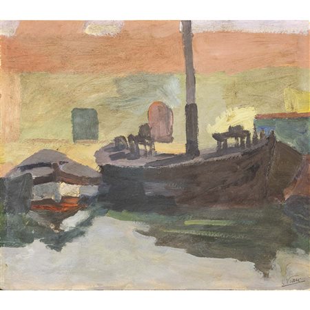 Lorenzo Viani Viareggio 1882 - Lido di Ostia 1936 31,5x36,7 cm.