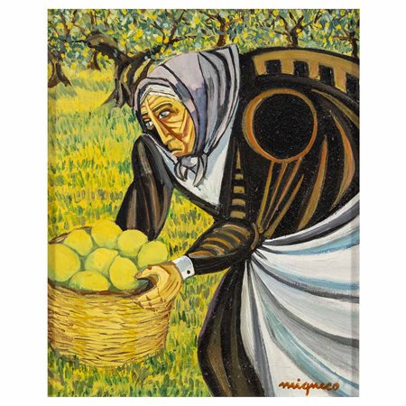 Giuseppe Migneco Messina 1903 - Milano 1997 50x40 cm.