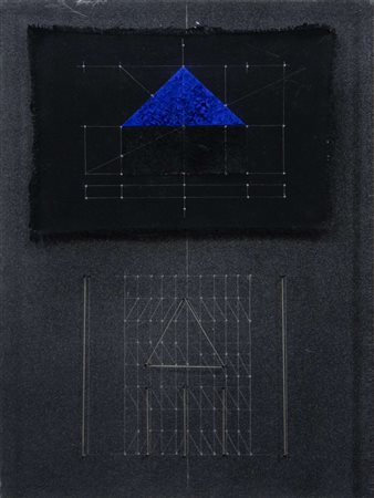 Walter Valentini, Stanza del tempo, 1983, tecnica mista su tavola e tela, cm...