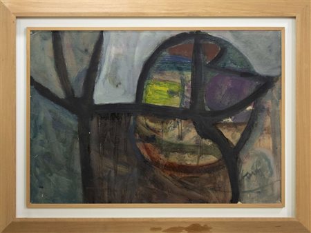 Sebastiano Carta, Senza titolo, 1940, tecnica mista su carta intelata, 70x100 cm