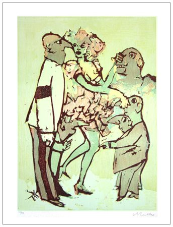 MINO MACCARI Siena 1898 – Roma 1989 Senza titolo Litografia a colori...