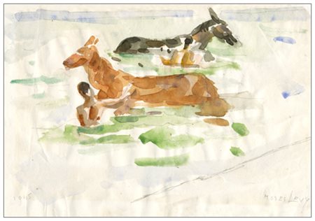 MOSES LEVY Tunisi 1885 – Viareggio 1968 Senza titolo 1945 Acquerelli e...