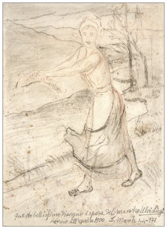 ULVI LIEGI Livorno 1858 – 1939 Senza titolo 1900 c. Grafite e sanguigna su...