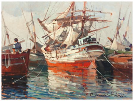 RENZO MARTINI Livorno 1937 – 2005 Senza titolo 1970 Olio su faesite 30 x 40....