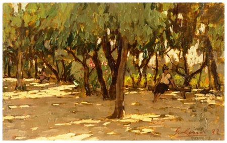 GIOVANNI LOMI Ardenza 1889 – 1969 Riflessi nella rotonda Ardenza 1933 Olio su...