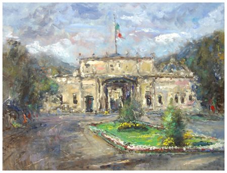 FEDERICO CRESCI Livorno 1941 Tettuccio, Montecatini 1998 Olio su cartone...