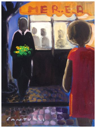 ELIANO FANTUZZI Modena 1909 – Verona 1987 Senza titolo Olio su tela 40 x 30....