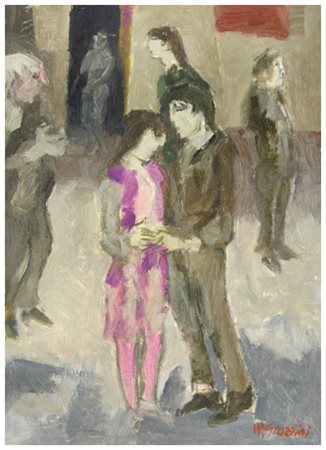 RENZO GRAZZINI Firenze 1912 – 1990 Senza titolo Olio su tavola 35 x 25. Firma...