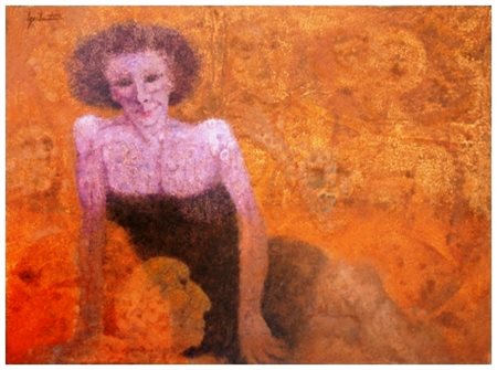 REMO SQUILLANTINI Stia 1920 – Firenze 1996 Figura in viola 1976 Olio su tela...