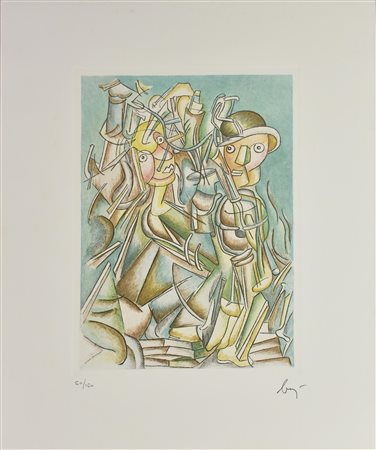 Enrico Baj (1924 - 2003) SENZA TITOLO incisione su carta Fabriano, cm 41x29,...