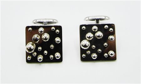 Pol Bury (1922 - 2005) GEMELLI "SQUARE", 2005 argento 925, cm 2,3x2x2...