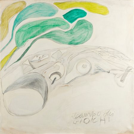 Gastone Novelli (Vienna 1925-Milano 1968)  - Il campo dei giochi, 1965