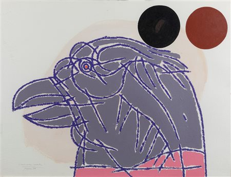 Concetto Pozzati (Vo 1935-Bologna 2017)  - Sentinella violette, 1999