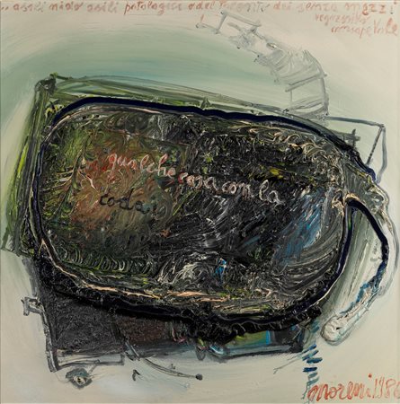 Mattia Moreni (Pavia  1920-Brisighella 1999)  - Qualche cosa con la coda, 1986