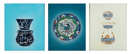 Aldo Mondino (Torino 1938-2005)  - Iznik, Trittico , 90s