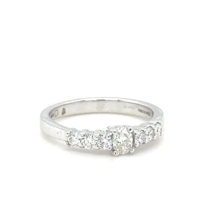 ANELLO IN ORO BIANCO 18K 3.74 GR CON DIAMANTE CENTRALE E DIAMANTI - JG4041810