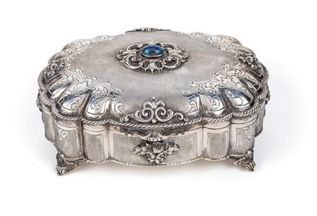 Cofanetto portagioie in argento 800/000, Milano, bollo Fascio 1935 - 45,...