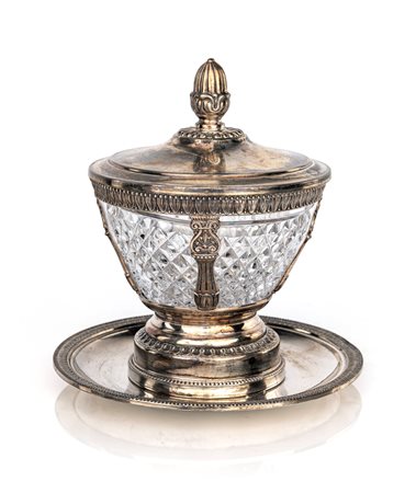 Compostiera con coperchio e vaschetta in cristallo supporto a giorno con...