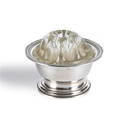 Piccola fioriera da tavolo in argento e vetro cm 5x10 - gr. 65