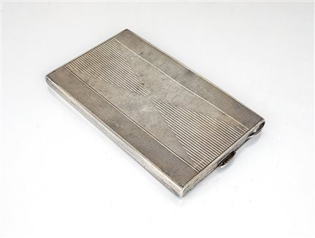 Spiga di grano in argento trattenuta da un nastro verde entro scatola in...