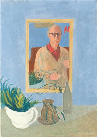 FRANCESCO MENZIO<BR>Tempio Pausania (SS) 1899 - 1979 Torino<BR>"Autoritratto"