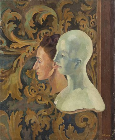 ITALO CREMONA<BR>Cozzo Lomellina (PV) 1905 - 1979 Torino<BR>"Ritratto con manichino" 1942