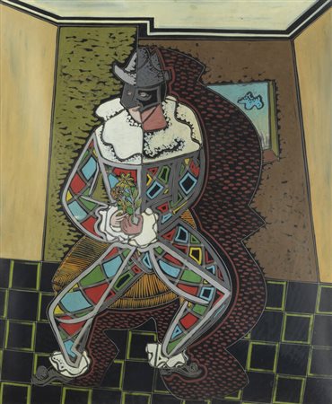 PIPPO ORIANI<BR>Torino 1909 - 1972 Roma<BR>"Arlecchino" 1960-periodo parigino (vd Crispolti)