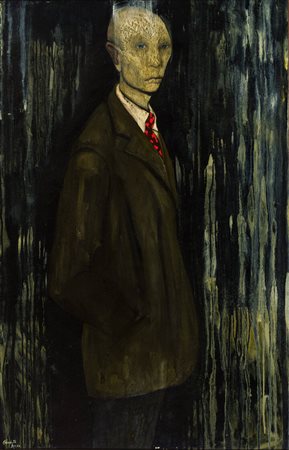 ENRICO COLOMBOTTO ROSSO<BR>Torino 1925 - 2013 Casale Monferrato (AL)<BR>"Figura in giacca e cravatta" primi anni '60