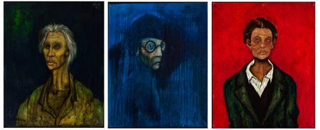 ENRICO COLOMBOTTO ROSSO<BR>Torino 1925 - 2013 Casale Monferrato (AL)<BR>Lotto di 3 quadri raffiguranti "Figure"