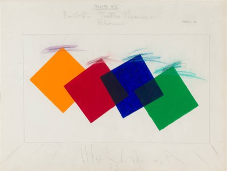 ALDO MONDINO<BR>Torino 1938 - 2005<BR>"Progetto n. 2. Bozzetto Teatro Massimo/Palermo"