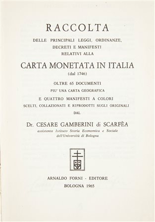 3 Volumi. Cesare Gamberini di Scarfea. Raccolta, Seconda raccolta e Terza...