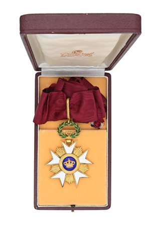 Croce da Commendatore dell'Ordine della Corona del Belgio con nastro e...